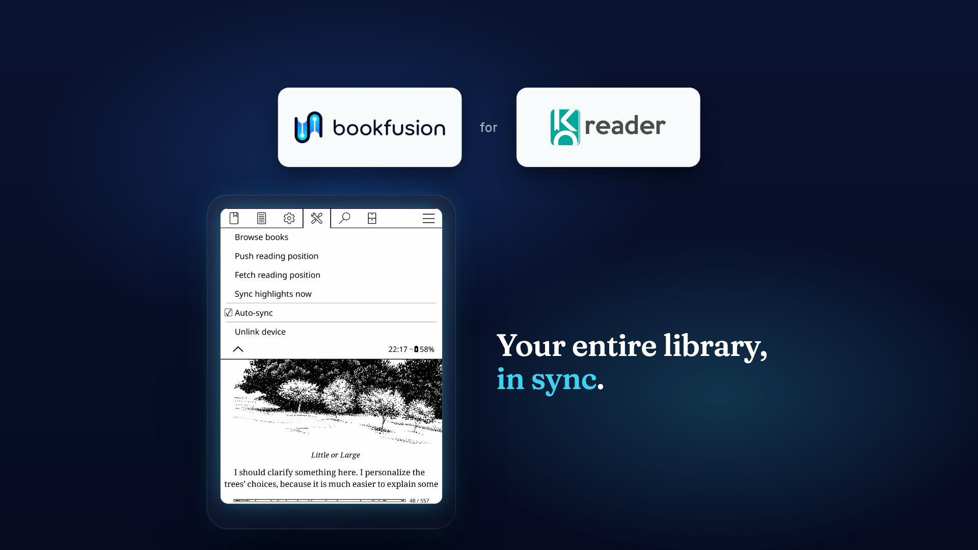 Your Books, Highlights & Progress on Every E-Reader: BookFusion for KOReader is Here