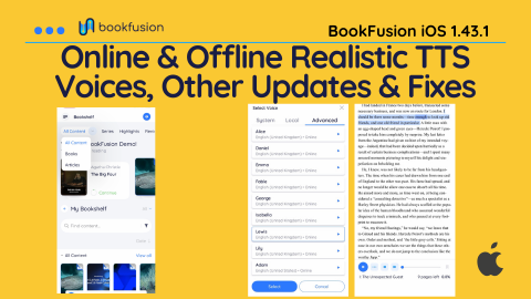 BookFusion iOS 1.43.1 – Online & Offline Realistic TTS Voices, Other Updates & Fixes